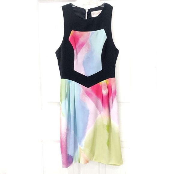 KEEPSAKE the Label Mini Dress Rainbow Tie Dye Sleeveless Pride Watercolor S - Picture 1 of 8